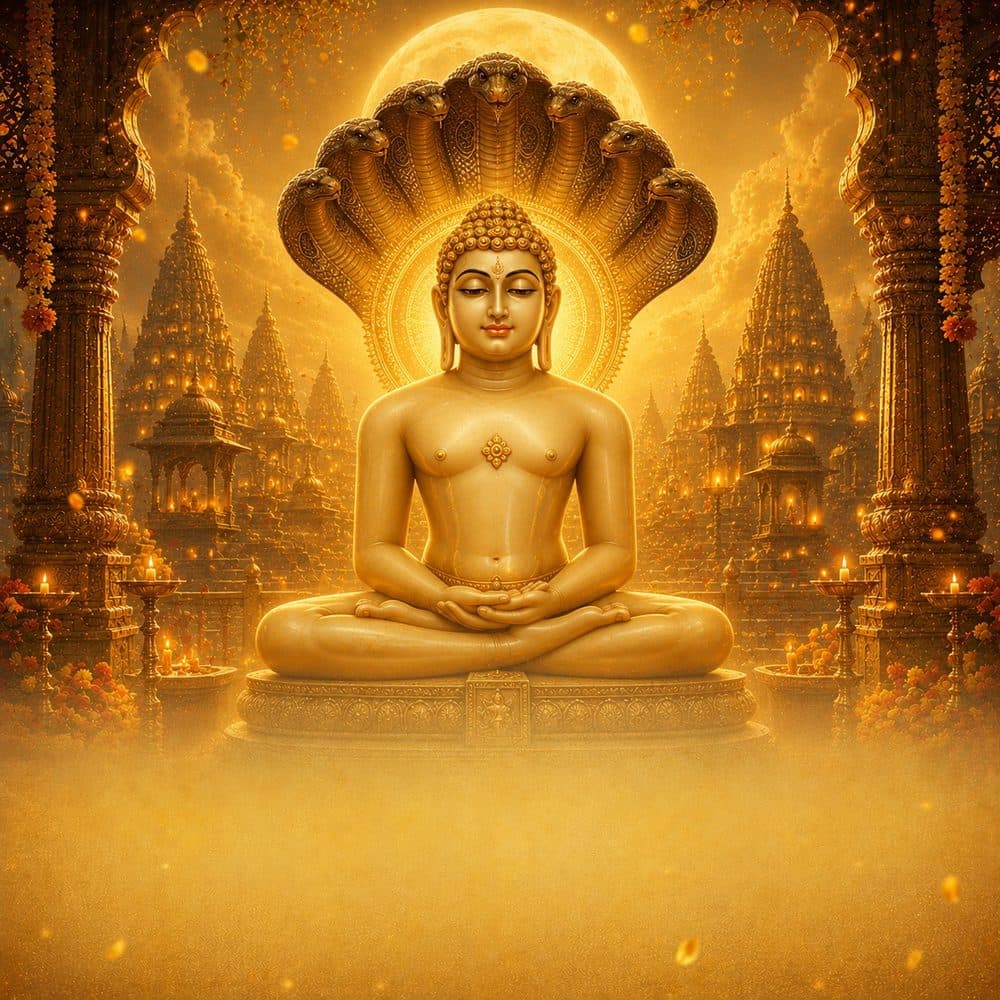 Bhagwan Parshwanath — cover art for the upcoming Bhavya Kavikala Arts devotional theatre production